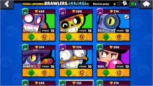 Conta de Brawl Stars quase full com 7 skins exclusivas