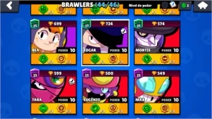 Conta de Brawl Stars quase full com 7 skins exclusivas