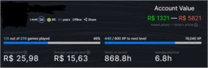 Conta Steam Com 280 Jogos