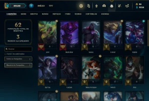 Conta Platina 4 com 33 Champs e 12 Skins + 2 Fragmentos - League of Legends LOL