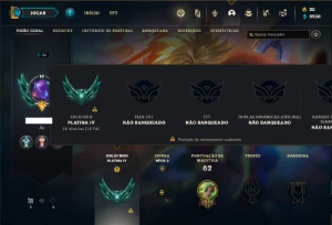 Conta Platina 4 com 33 Champs e 12 Skins + 2 Fragmentos - League of Legends LOL