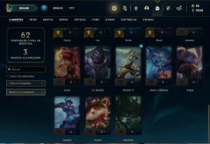 Conta Platina 4 com 33 Champs e 12 Skins + 2 Fragmentos - League of Legends LOL