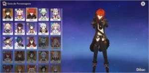 CONTA GENSHIN IMPACT DILUC + ZHONGLI + 6 ARMAS 4*