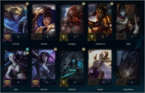 Conta LOL Platina IV MAIN ADC - 47 Campeões - 20 Skins - League of Legends