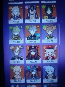 Conta Genshin EU com vários T5 - Genshin Impact