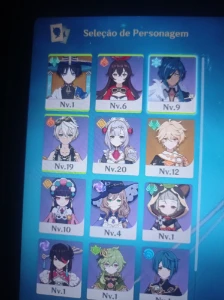 Conta Genshin EU com vários T5 - Genshin Impact