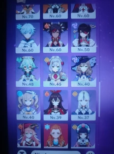 Conta Genshin EU com vários T5 - Genshin Impact