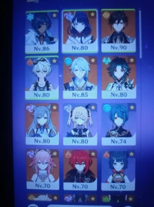 Conta Genshin EU com vários T5 - Genshin Impact