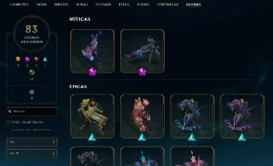 Conta Lol 937 Skin (5 Ultimate) 83 Cromas Prata I Barato - League of Legends