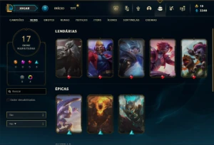 Platina 4 com 36 Champs e 17 Skins - League of Legends LOL