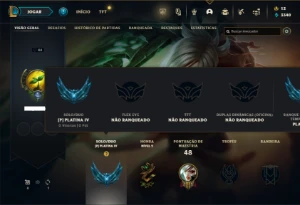 Platina 4 com 36 Champs e 17 Skins