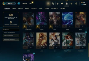 Platina 4 com 36 Champs e 17 Skins - League of Legends LOL