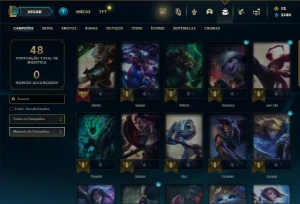 Platina 4 com 36 Champs e 17 Skins - League of Legends LOL