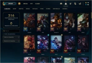 Conta prata 1 com 46 skins e 89 champs - League of Legends LOL