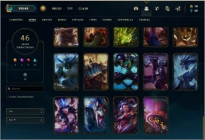Conta prata 1 com 46 skins e 89 champs - League of Legends LOL
