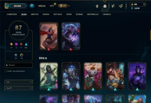 Prata 4 com 85 Champs e 87 Skins ( SUP / JG / MID ) - League of Legends LOL