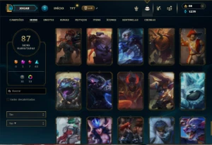 Prata 4 com 85 Champs e 87 Skins ( SUP / JG / MID ) - League of Legends LOL