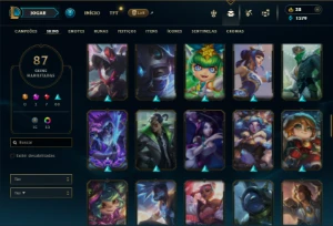 Prata 4 com 85 Champs e 87 Skins ( SUP / JG / MID ) - League of Legends LOL