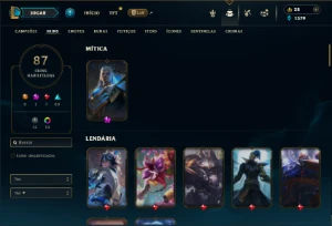 Prata 4 com 85 Champs e 87 Skins ( SUP / JG / MID ) - League of Legends LOL