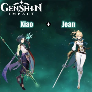 Contas Genshin Impact AR 7 com Xiao e Jean
