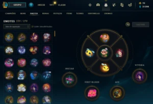 Conta diamante 4 75% WR  nivel 641 com 189 skins, 311 icones - League of Legends LOL