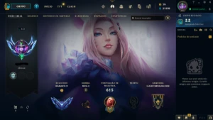 Conta diamante 4 75% WR  nivel 641 com 189 skins, 311 icones - League of Legends LOL