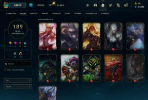 Conta diamante 4 75% WR  nivel 641 com 189 skins, 311 icones - League of Legends LOL