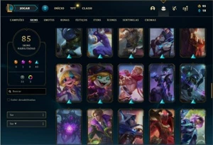 Conta Diamante 1 com 83 Champs e 85 Skins ( EX MESTRE ) - League of Legends LOL