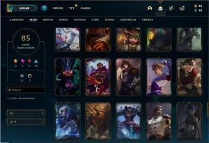 Conta Diamante 1 com 83 Champs e 85 Skins ( EX MESTRE ) - League of Legends LOL
