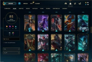 Conta Diamante 1 com 83 Champs e 85 Skins ( EX MESTRE ) - League of Legends LOL
