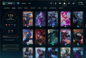 Unranked com 150 Champs e 126 Skins + 10 espolios - League of Legends LOL