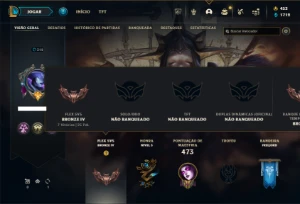 Unranked com 150 Champs e 126 Skins + 10 espolios