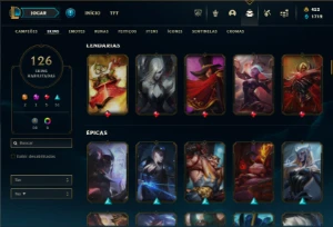 Unranked com 150 Champs e 126 Skins + 10 espolios - League of Legends LOL