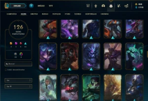 Unranked com 150 Champs e 126 Skins + 10 espolios - League of Legends LOL