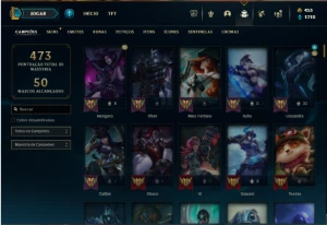 Unranked com 150 Champs e 126 Skins + 10 espolios - League of Legends LOL
