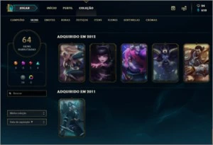 Conta Janna Vitoriosa, Kayle Juíza, 103 campeões quase todos - League of Legends LOL