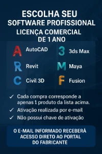 Autocad - Revit - Civil 3D por 1 ano - Licença COMERCIAL - Softwares and Licenses