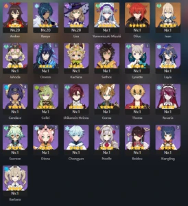 ⭐ GENSHIN IMPACT - AR55, 13T5,Skirk C1 + Bis,Escoffier C1...