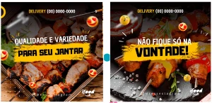 Pack de Posts Prontos para o Canva – Churrascaria - Redes Sociais