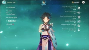 Xiao C1 + Lança de Jade + 8 personagens 5* - Genshin Impact