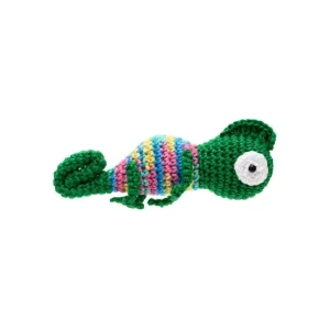 Camaleão verde escuro em Amigurumi - Artesanato e Personalizados