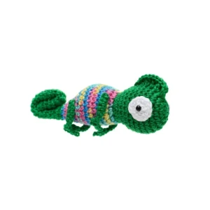 Camaleão verde escuro em Amigurumi - Artesanato e Personalizados