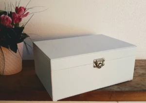 Maleta Branca e Bege para Joias de 4 Andares - Artesanato e Personalizados