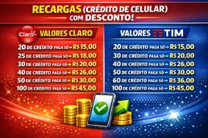 Recarga -Vivo/Claro/Tim - Revenda Ou Uso Pessoal - Outros