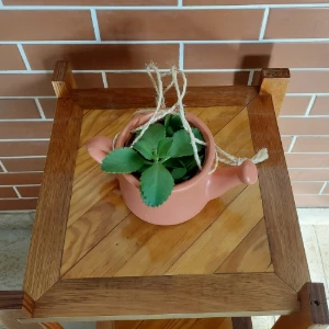 Cachepot regador terracota com suporte de parede - Artesanato e Personalizados