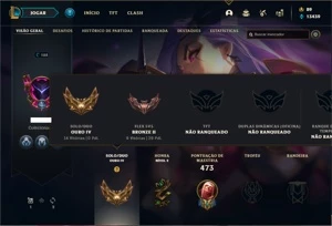Conta ouro 4 com 130 Champs e 161 Skins + 5 Ultimates - League of Legends LOL
