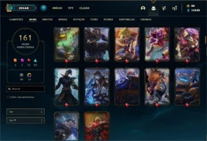Conta ouro 4 com 130 Champs e 161 Skins + 5 Ultimates - League of Legends LOL