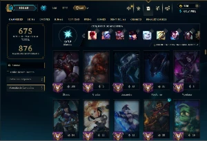 Prata 4 com TODOS os Champs e 165 Skins ( JG / ADC / MID ) - League of Legends LOL
