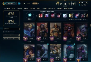 Prata 4 com TODOS os Champs e 165 Skins ( JG / ADC / MID ) - League of Legends LOL