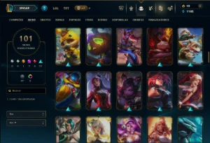 Ferro 2 com TODOS os Champs e 101 Skins ( SUP / ADC ) - League of Legends LOL